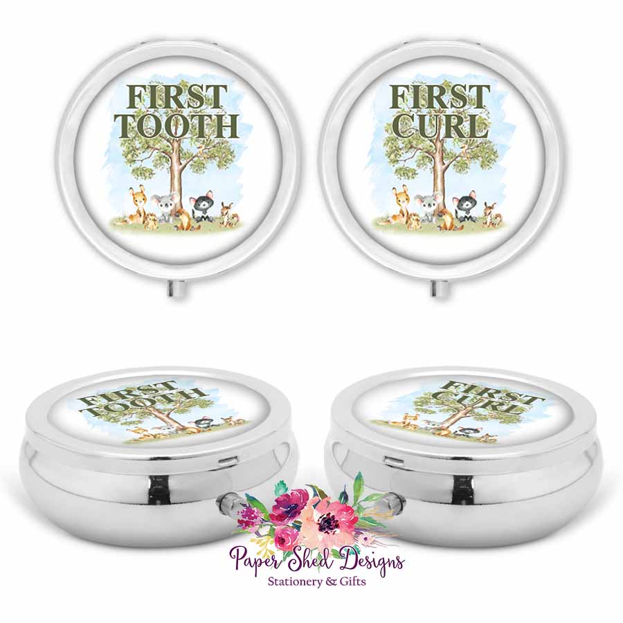 Mogoko Zilveren tandhouder, My First Tooth and Curl Keepsake Box Set, Baby Tanden Fairy Containter Gift Box voor Kind Kids