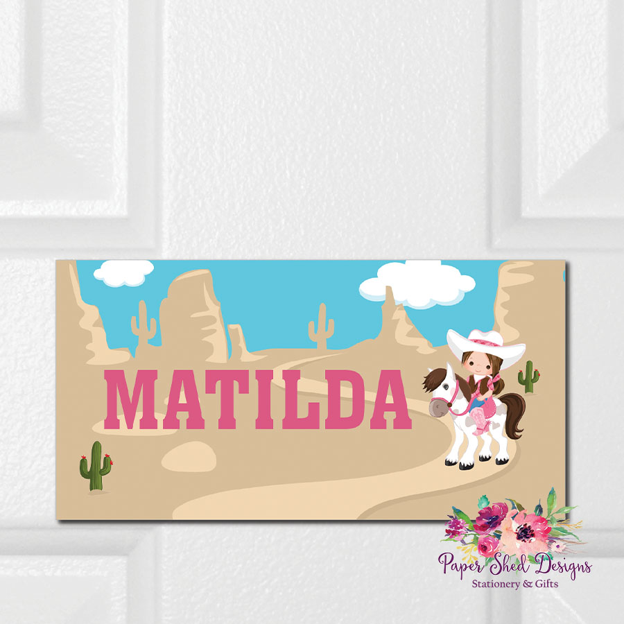 Door sign cowgirl paper shed designs