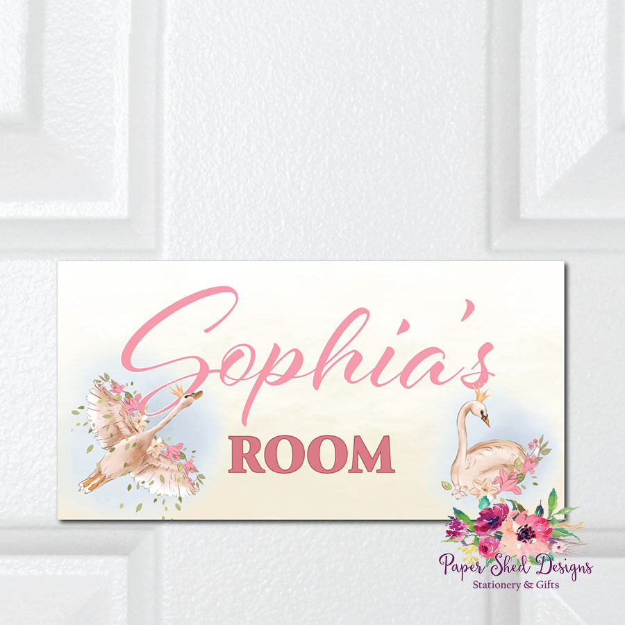 Door Sign | Swan Princess - Paper Shed Designs