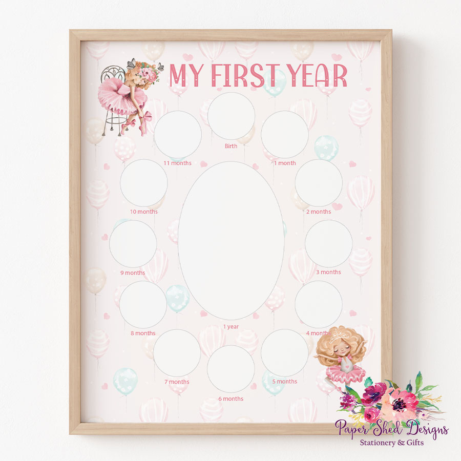 First Year Frame Ballerina Paper Shed Designs