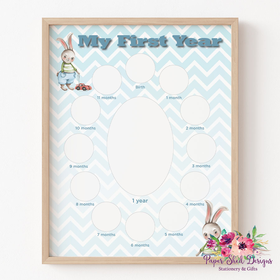 First Year Frame Little Bunny Paper Shed Designs
