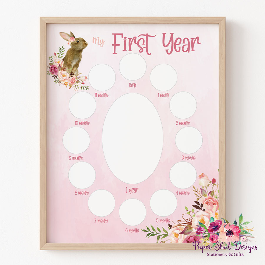 First Year Frame Spring Bunny Paper Shed Designs