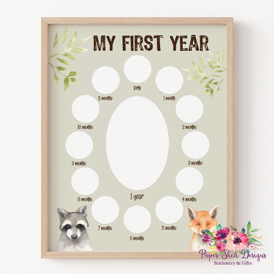 First Year Frame Forest Friends Paper Shed Designs