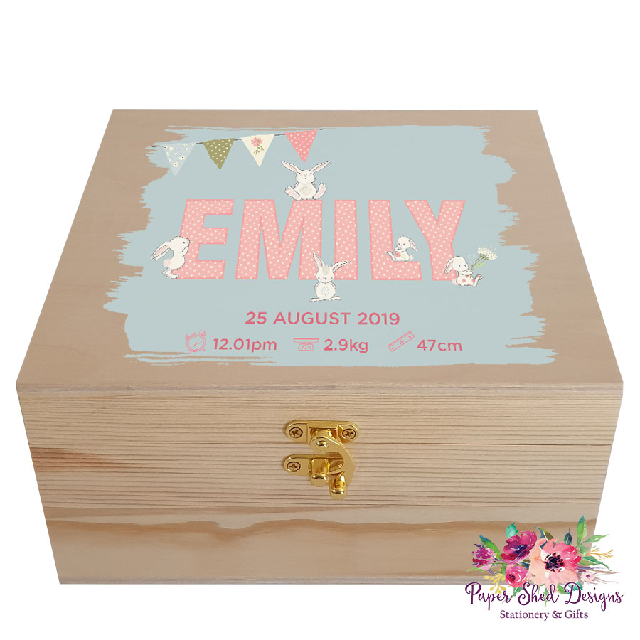 Keepsake Box | Cute Bunnies - Paper Shed Designs