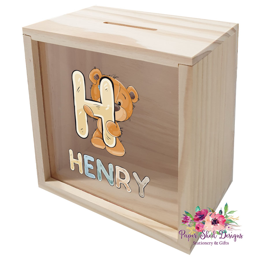 Timber Money Box | Teddy Bear - Paper Shed Designs