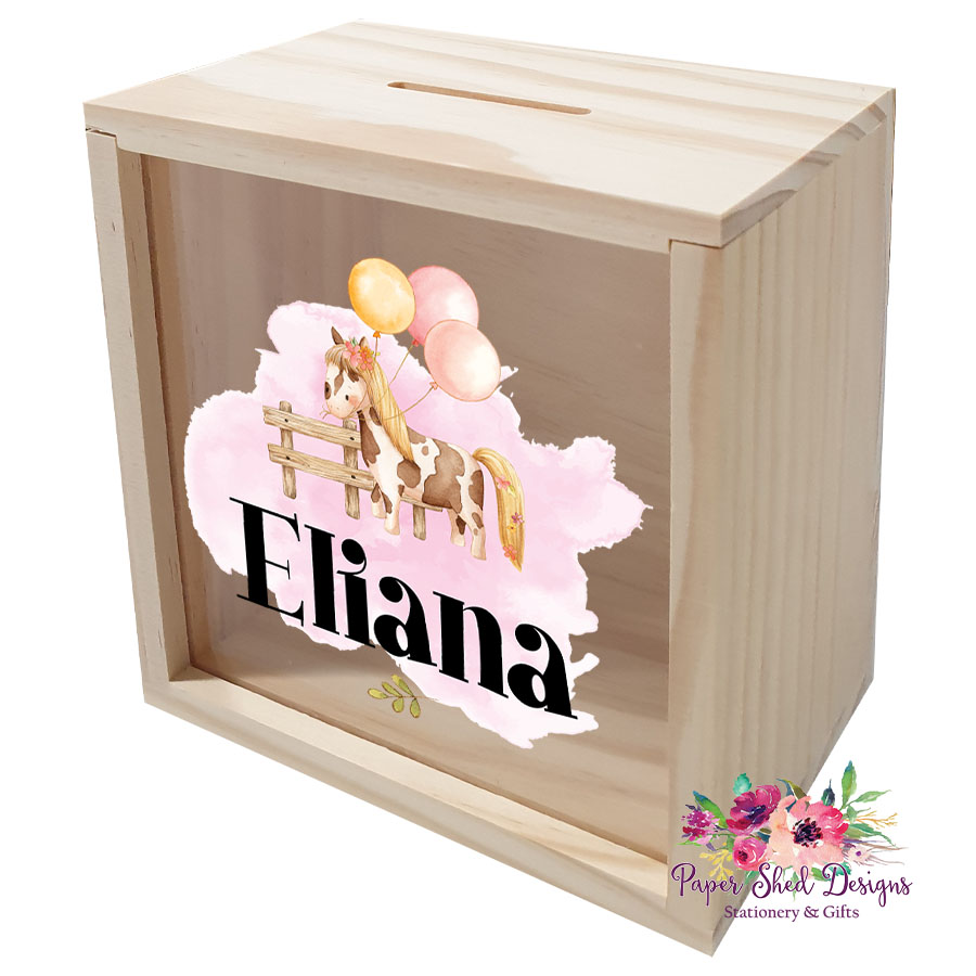 Timber Money Box Cute Pony Paper Shed Designs