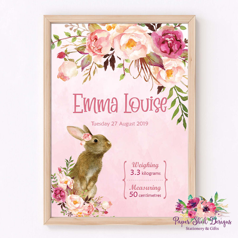 Name Print | Spring Bunny - Paper Shed Designs