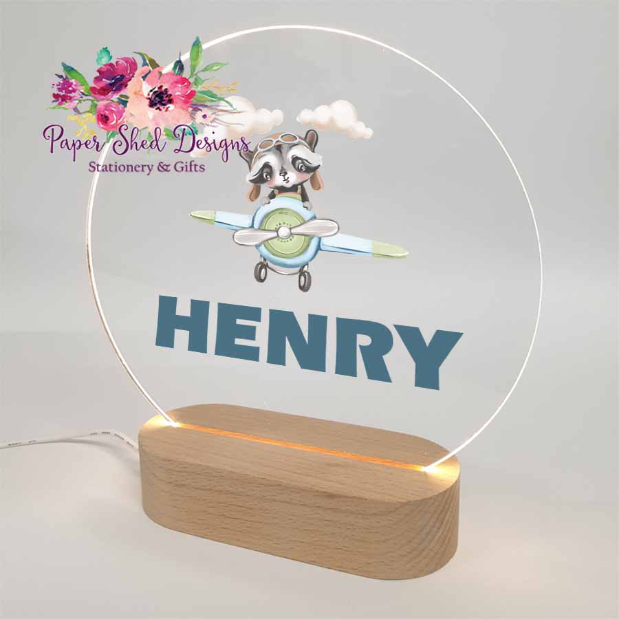 Night Light | Woodland Pilots Raccoon - Paper Shed Designs