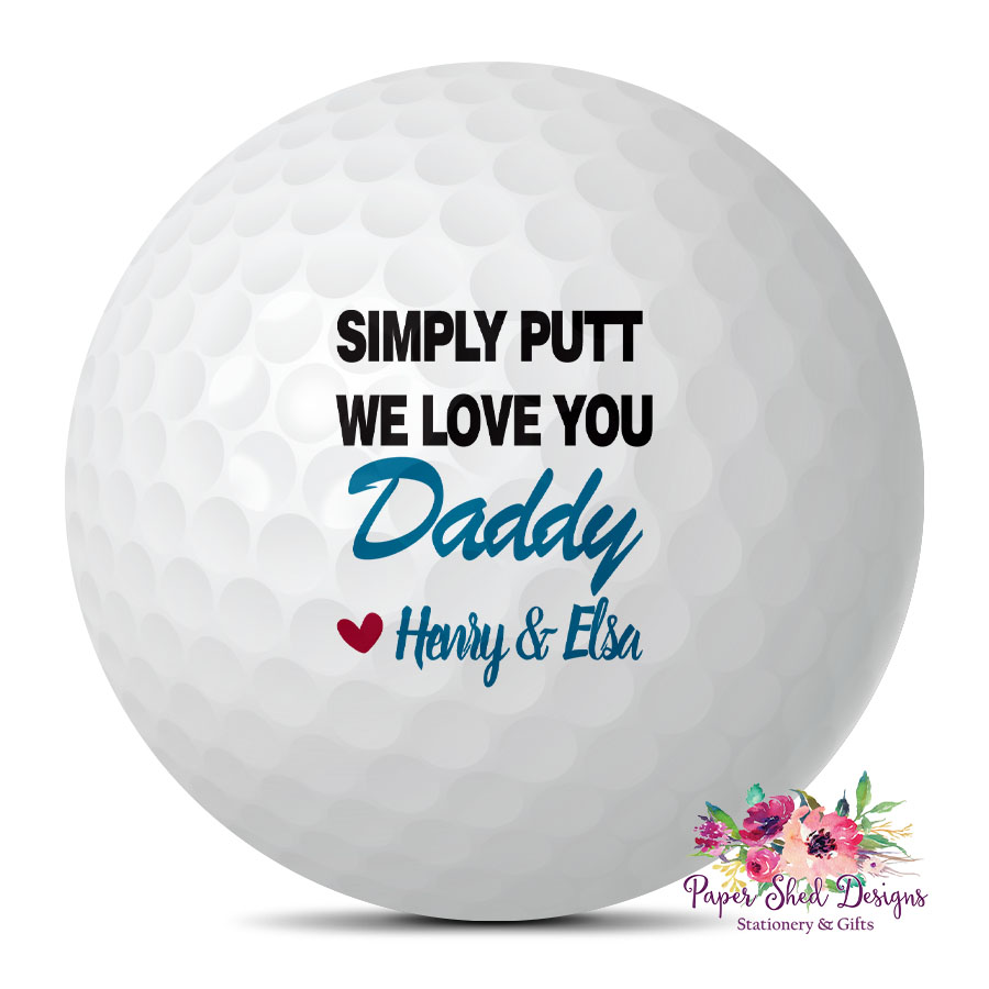 Personalised Golf Balls Simply Putt Paper Shed Designs