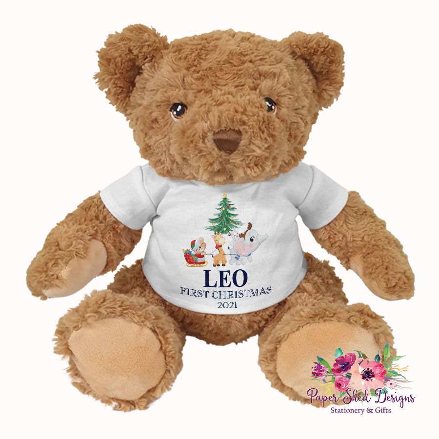 My 1st Christmas Teddy Bear Safari Sleigh Ride Paper Shed Designs