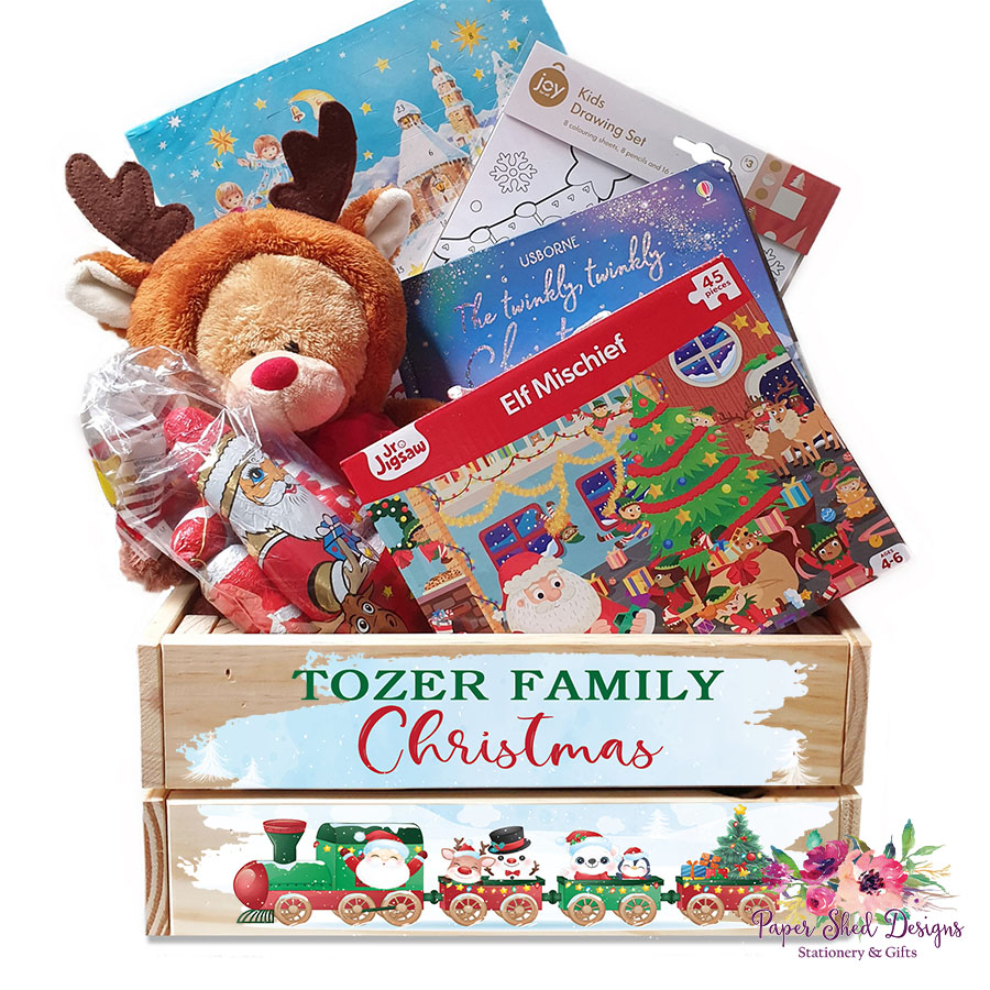 1st December Christmas eve box with Santa and Christmas train design