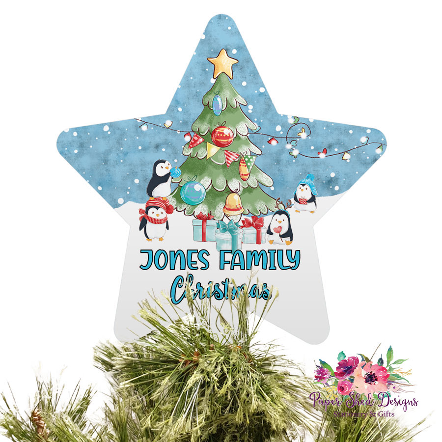 Christmas Tree Topper Penguins Paper Shed Designs