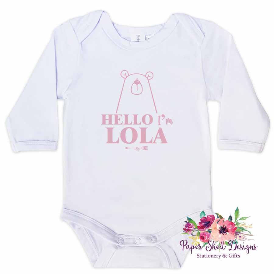 Personalised onesie pink bear