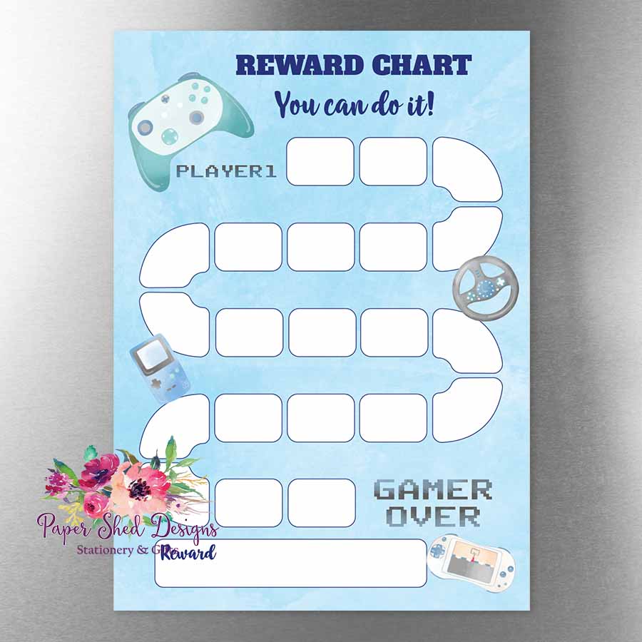 Magnetic Reward Chart | Gamer - Paper Shed Designs